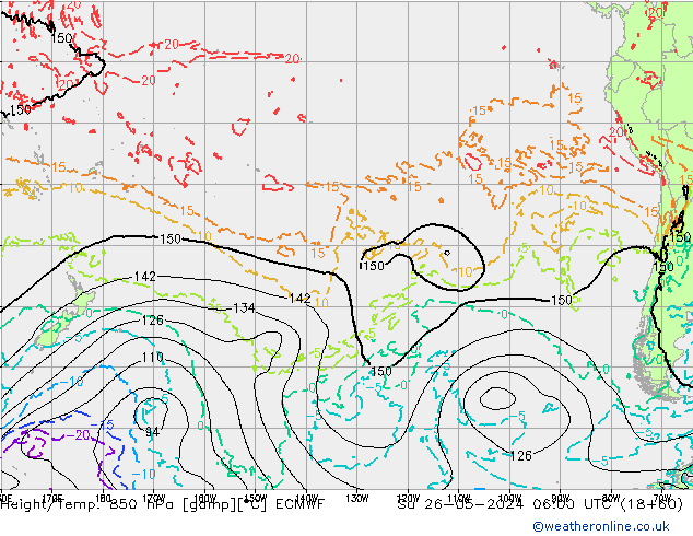 Z500/Rain (+SLP)/Z850 ECMWF  26.05.2024 06 UTC