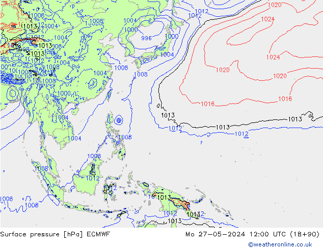 Yer basıncı ECMWF Pzt 27.05.2024 12 UTC