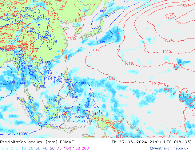 Toplam Yağış ECMWF Per 23.05.2024 21 UTC