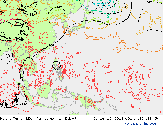 Z500/Regen(+SLP)/Z850 ECMWF zo 26.05.2024 00 UTC