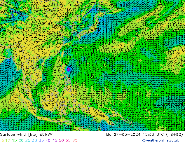 Vent 10 m ECMWF lun 27.05.2024 12 UTC