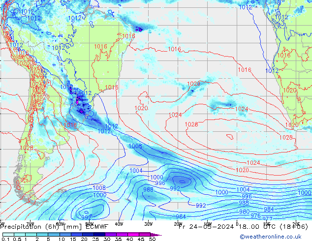 Z500/Rain (+SLP)/Z850 ECMWF пт 24.05.2024 00 UTC