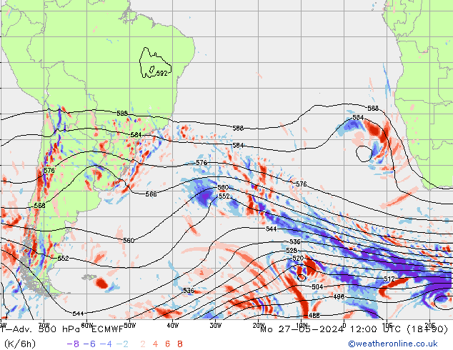 T-Adv. 500 hPa ECMWF Po 27.05.2024 12 UTC