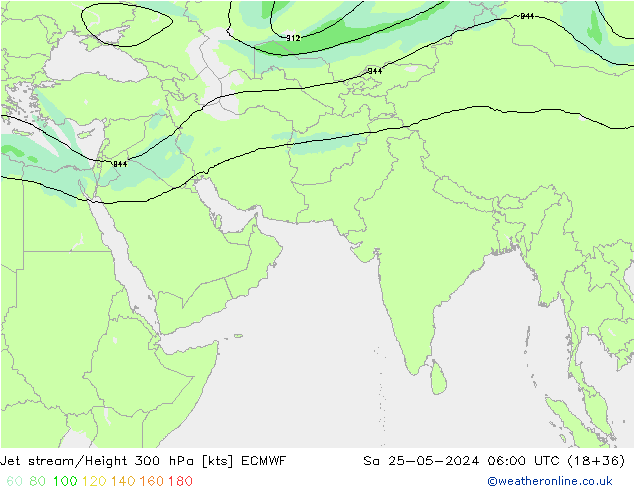 Straalstroom ECMWF za 25.05.2024 06 UTC