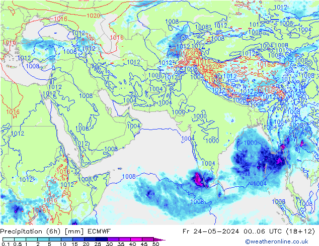 Z500/Regen(+SLP)/Z850 ECMWF vr 24.05.2024 06 UTC