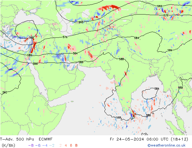 T-Adv. 500 hPa ECMWF ven 24.05.2024 06 UTC