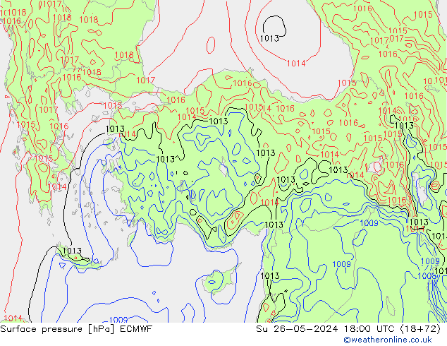 Surface pressure ECMWF Su 26.05.2024 18 UTC