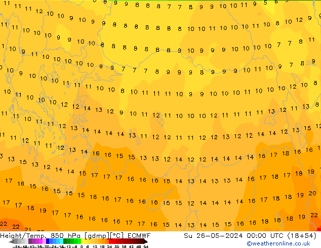 Z500/Rain (+SLP)/Z850 ECMWF Su 26.05.2024 00 UTC