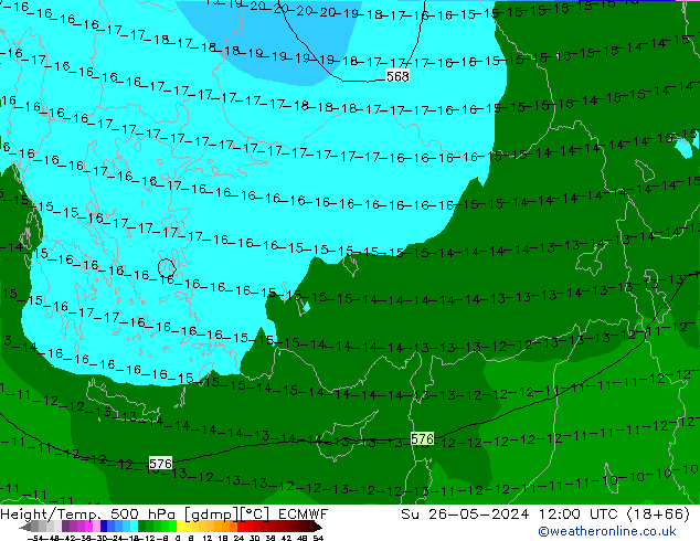 Géop./Temp. 500 hPa ECMWF dim 26.05.2024 12 UTC