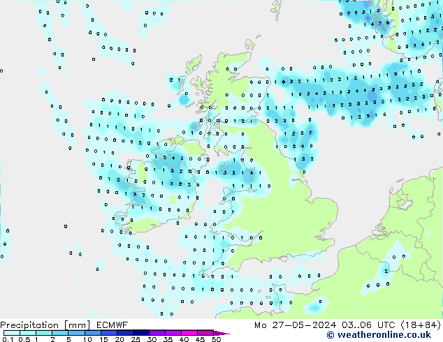 Precipitation ECMWF Mo 27.05.2024 06 UTC