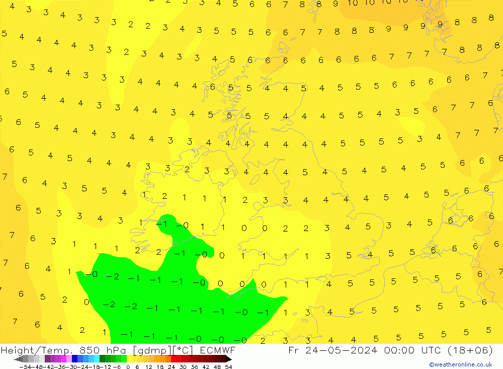 Z500/Rain (+SLP)/Z850 ECMWF 星期五 24.05.2024 00 UTC