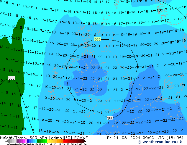 Z500/Rain (+SLP)/Z850 ECMWF  24.05.2024 00 UTC