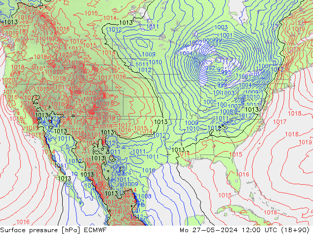 Luchtdruk (Grond) ECMWF ma 27.05.2024 12 UTC