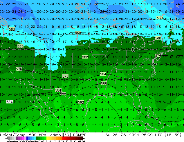 Z500/Rain (+SLP)/Z850 ECMWF dom 26.05.2024 06 UTC