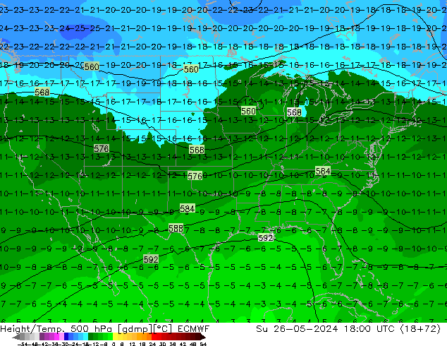 Z500/Rain (+SLP)/Z850 ECMWF Вс 26.05.2024 18 UTC