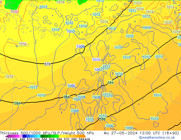 Thck 500-1000hPa ECMWF Seg 27.05.2024 12 UTC