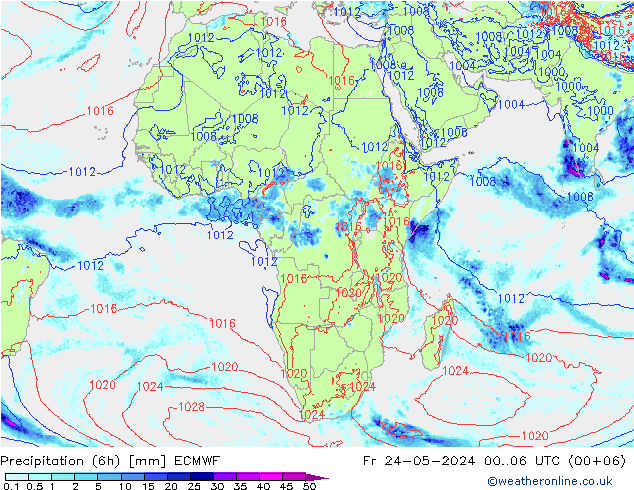 Z500/Yağmur (+YB)/Z850 ECMWF Cu 24.05.2024 06 UTC