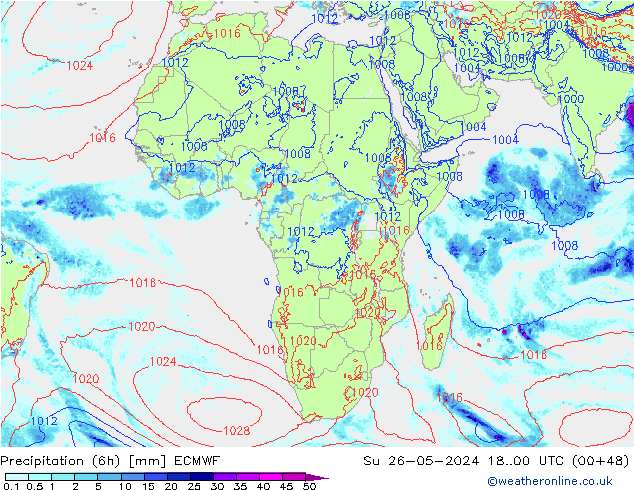 Z500/Rain (+SLP)/Z850 ECMWF dim 26.05.2024 00 UTC