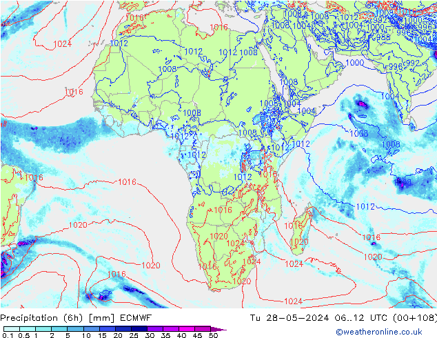 Z500/Yağmur (+YB)/Z850 ECMWF Sa 28.05.2024 12 UTC