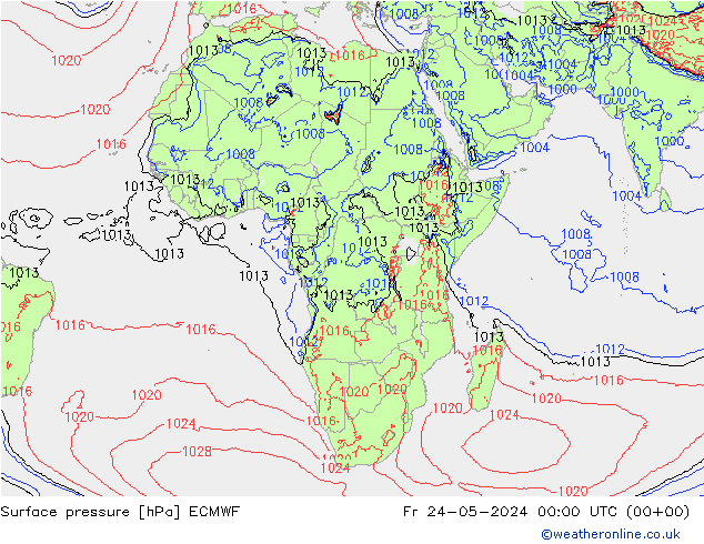 pression de l'air ECMWF ven 24.05.2024 00 UTC