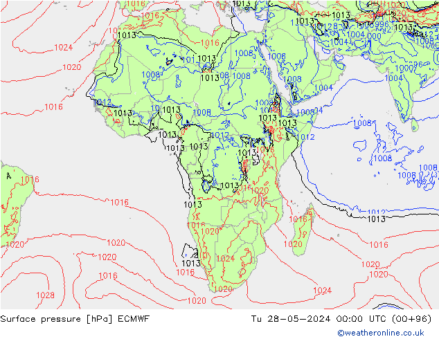 Luchtdruk (Grond) ECMWF di 28.05.2024 00 UTC