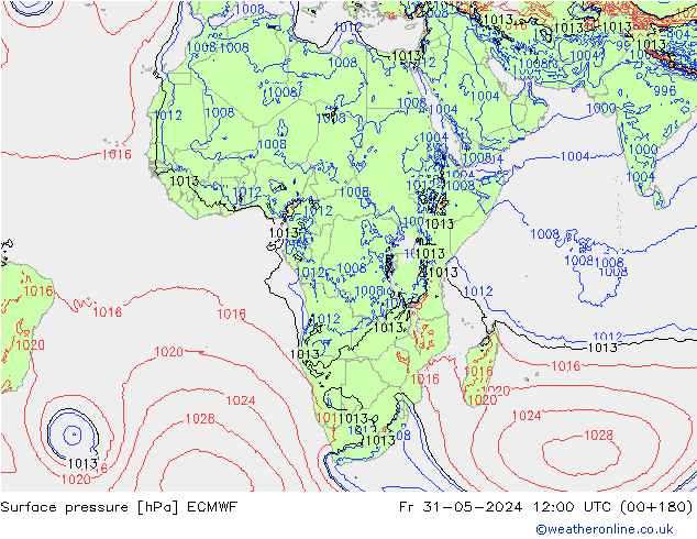 pression de l'air ECMWF ven 31.05.2024 12 UTC