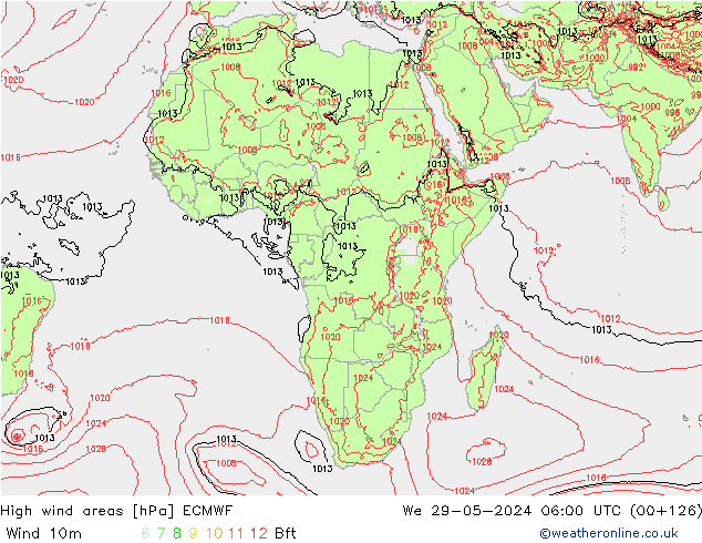 Izotacha ECMWF śro. 29.05.2024 06 UTC