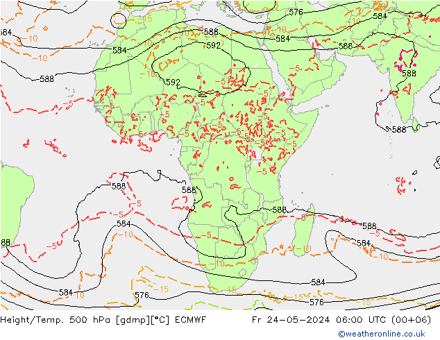 Z500/Yağmur (+YB)/Z850 ECMWF Cu 24.05.2024 06 UTC