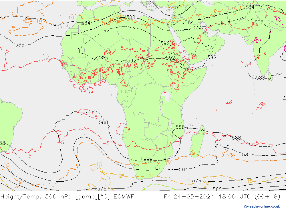 Z500/Rain (+SLP)/Z850 ECMWF vie 24.05.2024 18 UTC