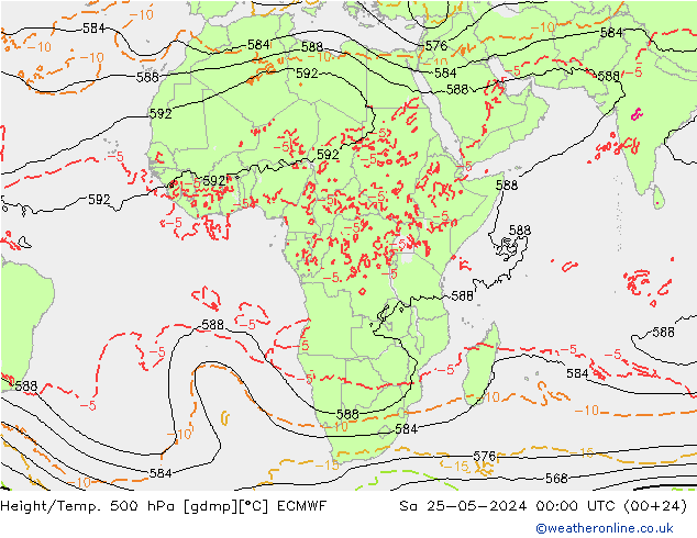 Z500/Regen(+SLP)/Z850 ECMWF za 25.05.2024 00 UTC