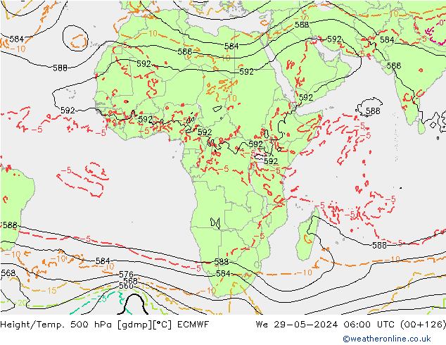 Z500/Rain (+SLP)/Z850 ECMWF St 29.05.2024 06 UTC