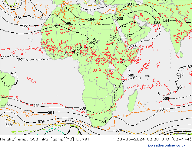 Z500/Rain (+SLP)/Z850 ECMWF jeu 30.05.2024 00 UTC