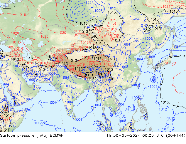 Bodendruck ECMWF Do 30.05.2024 00 UTC