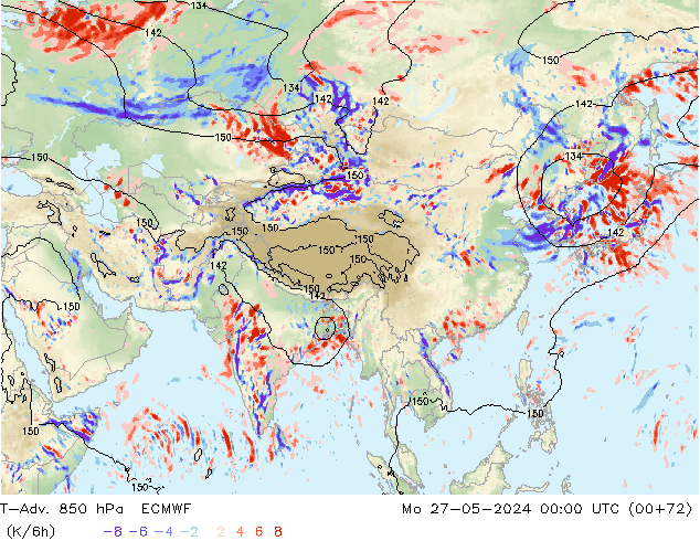 T-Adv. 850 hPa ECMWF  27.05.2024 00 UTC