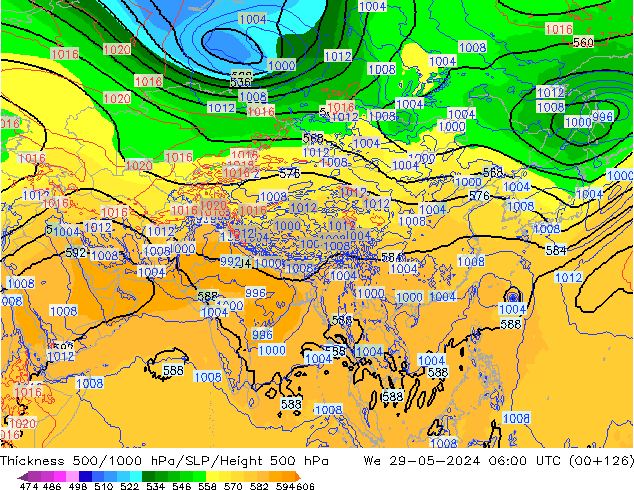 Thck 500-1000hPa ECMWF  29.05.2024 06 UTC