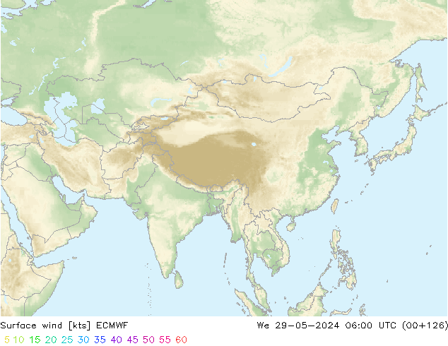 Bodenwind ECMWF Mi 29.05.2024 06 UTC