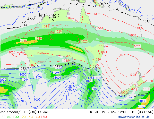 Jet Akımları/SLP ECMWF Per 30.05.2024 12 UTC