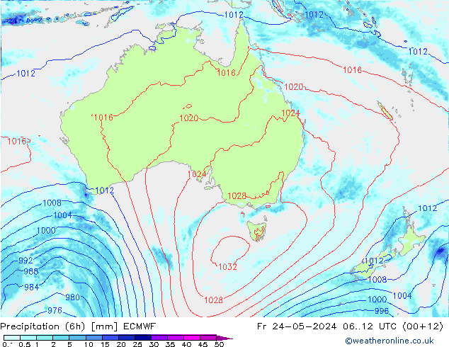 Z500/Rain (+SLP)/Z850 ECMWF пт 24.05.2024 12 UTC