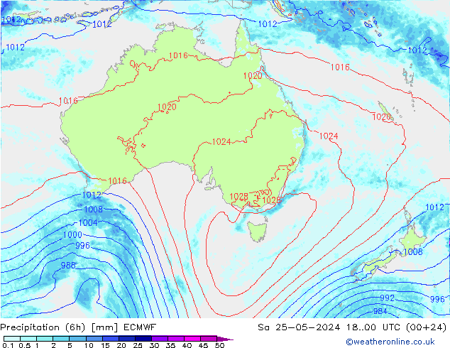 Z500/Rain (+SLP)/Z850 ECMWF Sáb 25.05.2024 00 UTC