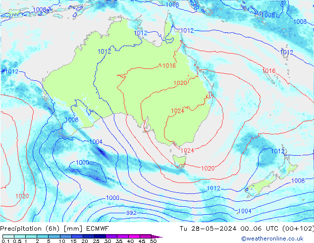 Z500/Regen(+SLP)/Z850 ECMWF di 28.05.2024 06 UTC