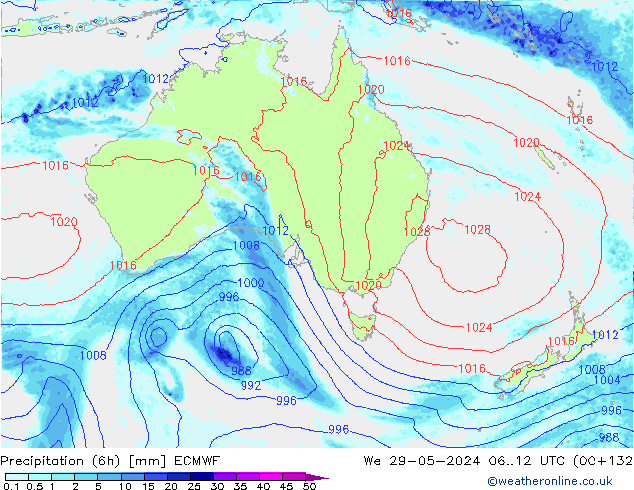 Z500/Rain (+SLP)/Z850 ECMWF We 29.05.2024 12 UTC