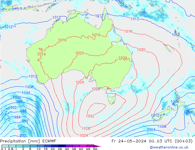 Neerslag ECMWF vr 24.05.2024 03 UTC