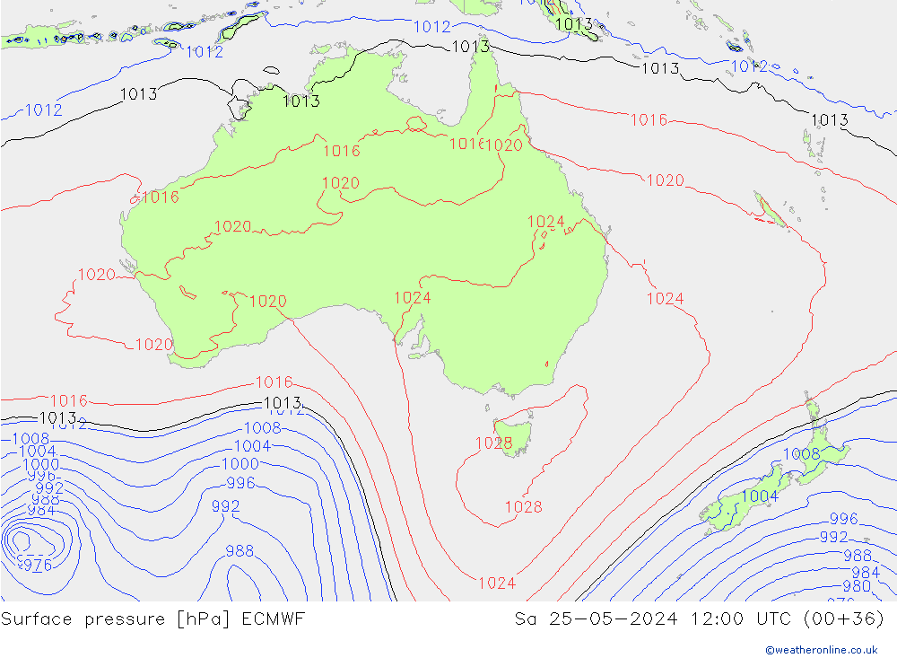 приземное давление ECMWF сб 25.05.2024 12 UTC