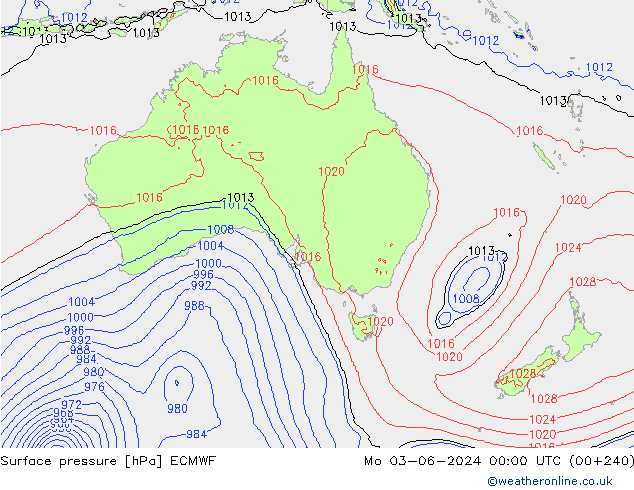 Bodendruck ECMWF Mo 03.06.2024 00 UTC