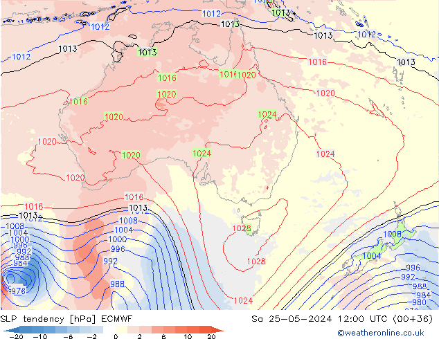 тенденция давления ECMWF сб 25.05.2024 12 UTC