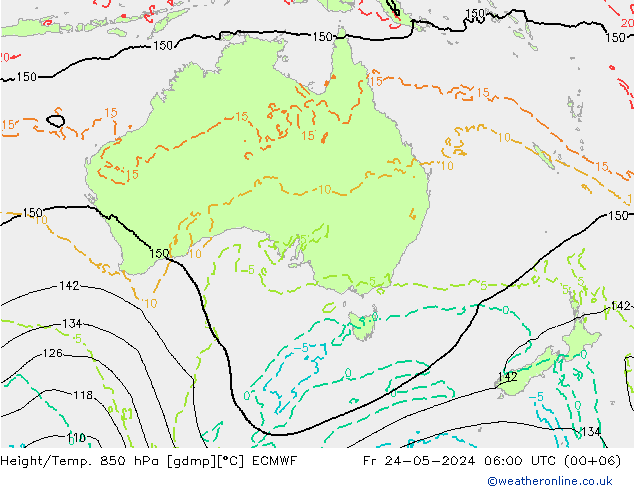 Z500/Rain (+SLP)/Z850 ECMWF Fr 24.05.2024 06 UTC