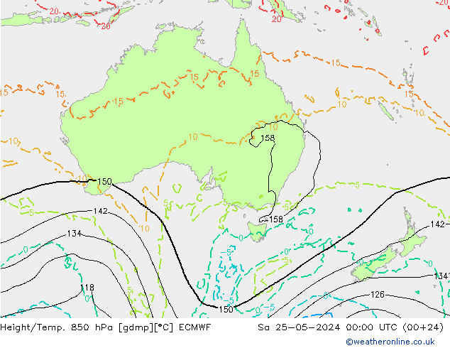 Z500/Rain (+SLP)/Z850 ECMWF Sáb 25.05.2024 00 UTC