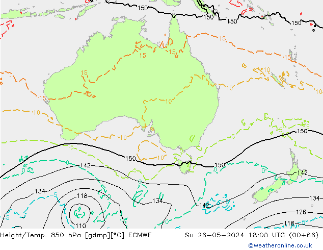 Z500/Rain (+SLP)/Z850 ECMWF Dom 26.05.2024 18 UTC