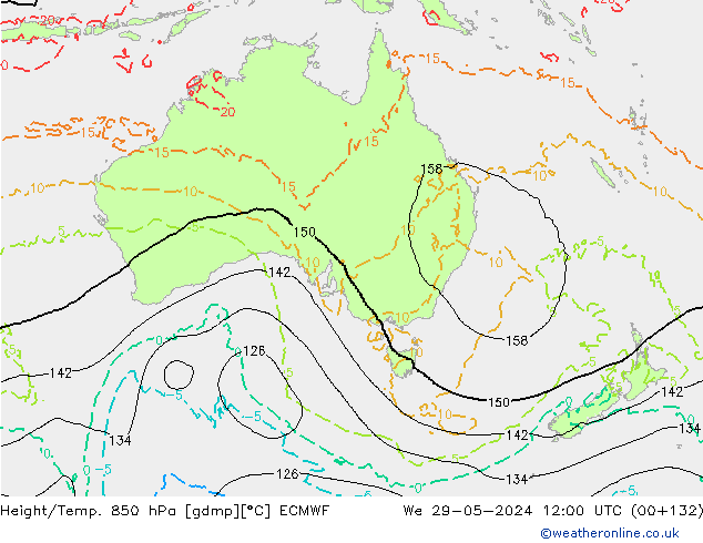 Z500/Rain (+SLP)/Z850 ECMWF We 29.05.2024 12 UTC