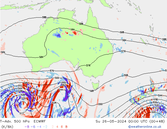 T-Adv. 500 hPa ECMWF  26.05.2024 00 UTC